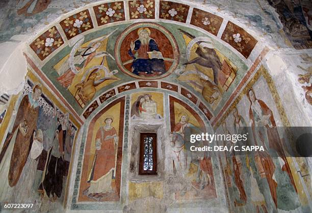 Frescoes from the Avogadro Chapel, 1460-1480, parish church of St Lawrence, Settimo Vittone, Piedmont. Italy, 15th century.