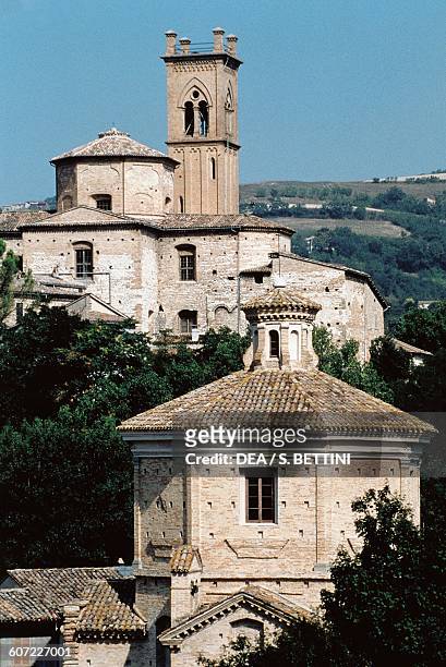 St Francis church and Santa Maria delle Tinte church , Pergola, Marche, Italy.