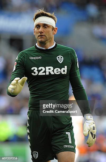 Leeds United's Robert Green in action during todays match during the Sky Bet Championship match between Cardiff City and Leeds United Kingdom at...