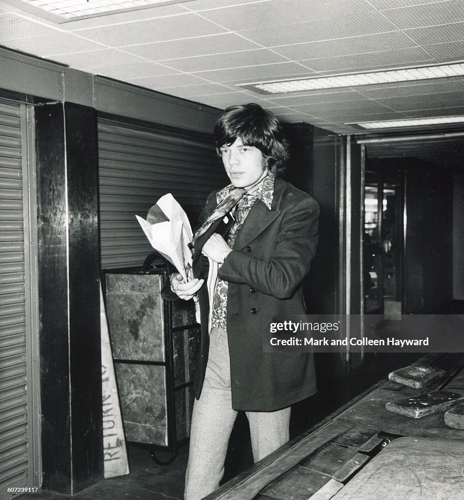 Mick Jagger At Heathrow Airport