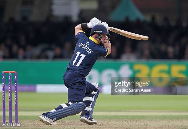 Tim Ambrose of Warwickshire bats during the Royal London One-Day Cup Final match between Surrey and Warwickshire at Lord's Cricket Ground on...