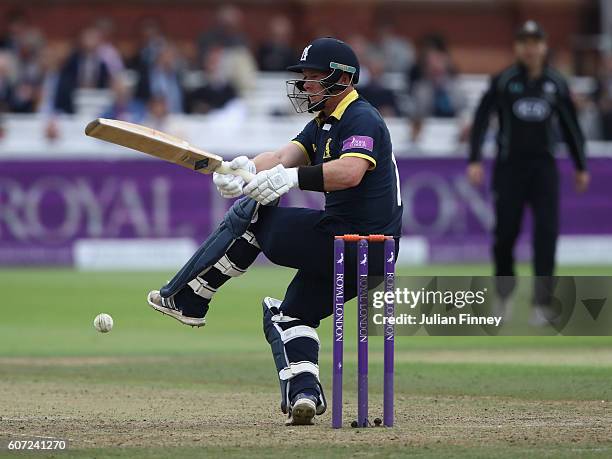 Tim Ambrose of Warwickshire bats during the Royal London one-day cup final between Warwickshire and Surrey at Lord's Cricket Ground on September 17,...