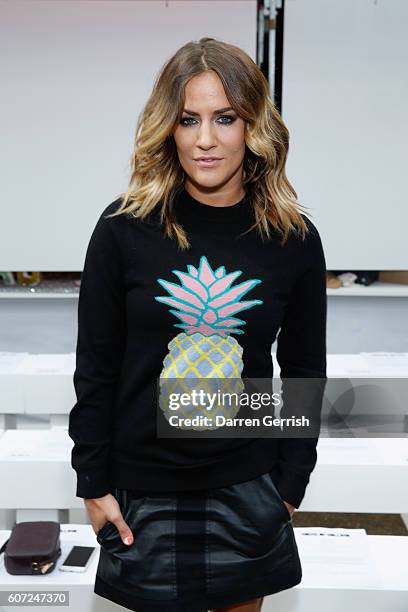 Caroline Flack attends the House of Holland runway show during London Fashion Week Spring/Summer collections 2017 on September 17, 2016 in London,...