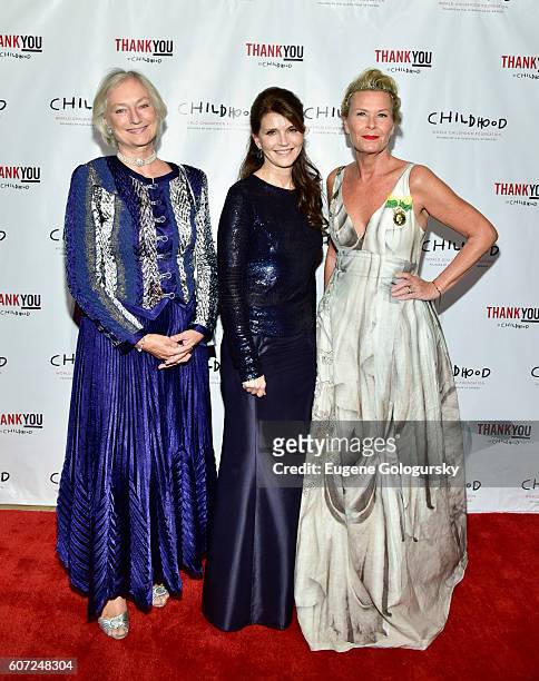 Lena Kaplan, Anneli Alhanko and Clarissa Alhanko attend the World Childhood Foundation USA Thank You Gala 2016 - Arrivals at Cipriani 42nd Street on...