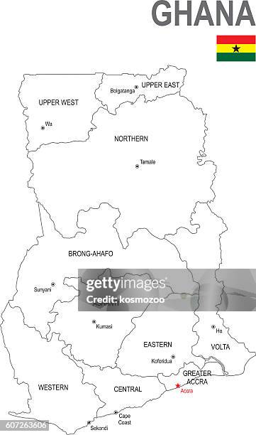 ghana - ghana map stock illustrations