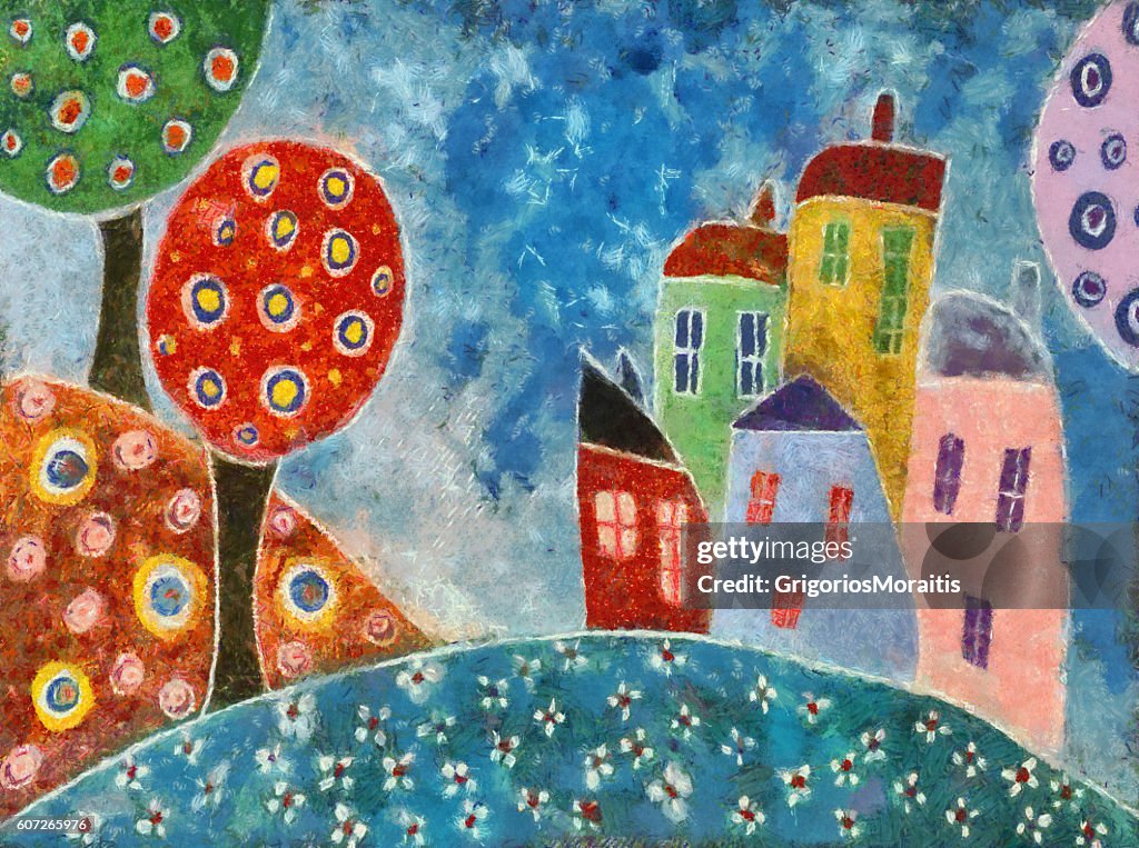 Pittura di paesaggio stravagante