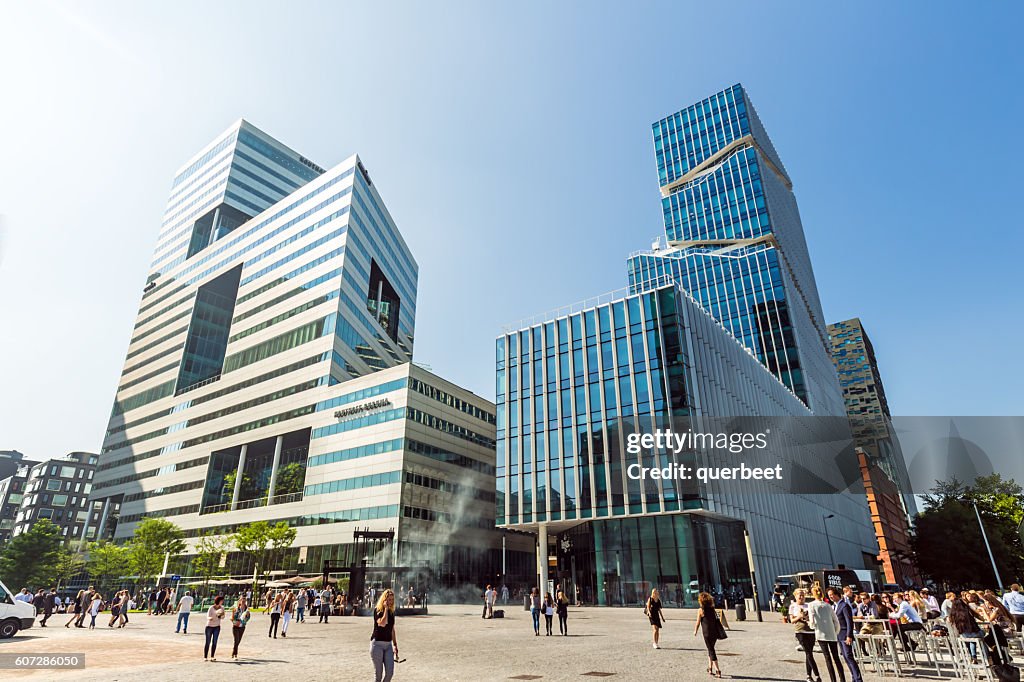 Modern office buildings in Amsterdam.