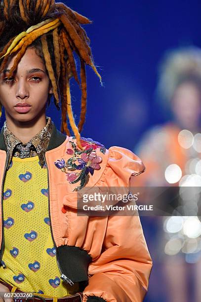 Model walks the runway at Marc Jacobs Ready to Wear Spring Summer 2017 show during New York Fashion Week on September 15, 2016 in New York City.