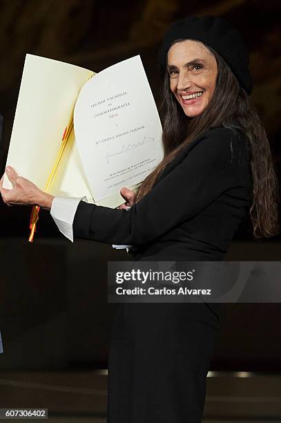 Spanish actress Angela Molina receives the National Cinematography Award on September 17, 2016 in San Sebastian, Spain.