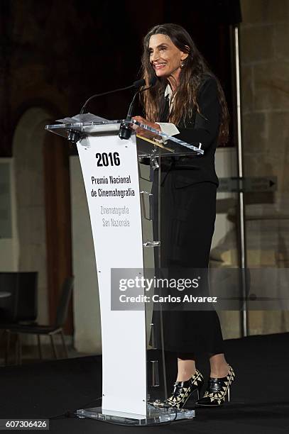 Spanish actress Angela Molina receives the National Cinematography Award on September 17, 2016 in San Sebastian, Spain.