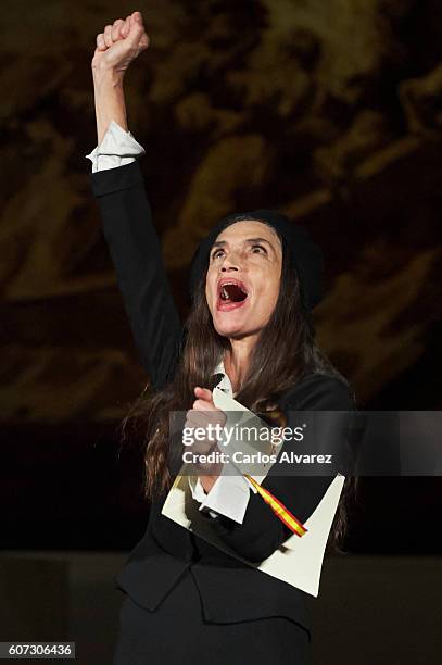 Spanish actress Angela Molina receives the National Cinematography Award on September 17, 2016 in San Sebastian, Spain.