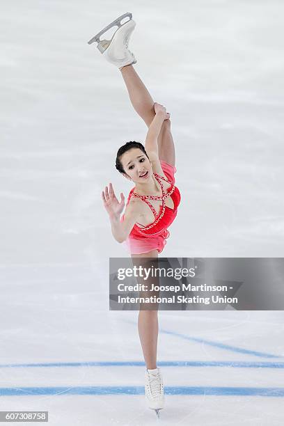 Polina Tsurskaya of Russia competes during the Junior Ladies Free Skating on day three of the ISU Junior Grand Prix of Figure Skating on September...