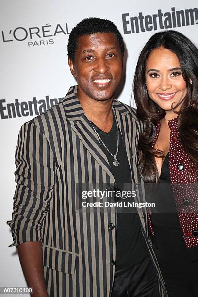Recording artist Babyface and actress Nicole Pantenburg attend Entertainment Weekly's 2016 Pre-Emmy Party at Nightingale Plaza on September 16, 2016...