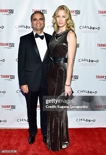 Ahmad Deek and Marileline Grinda attend the World Childhood Foundation USA Thank You Gala 2016 - Arrivals at Cipriani 42nd Street on September 16,...