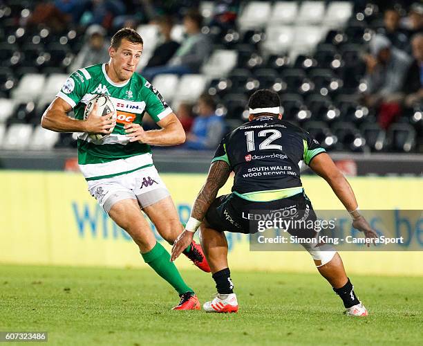 Alberto Sgarbi of Benetton Treviso during the Guinness PRO12 Round 3 match between Ospreys and Benetton Rugby Treviso at Liberty Stadium on September...