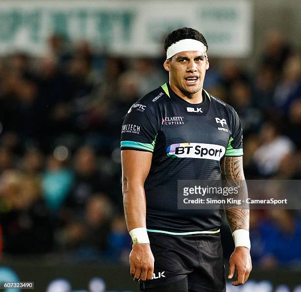 Josh Matavesi of Ospreys during the Guinness PRO12 Round 3 match between Ospreys and Benetton Rugby Treviso at Liberty Stadium on September 17, 2016...