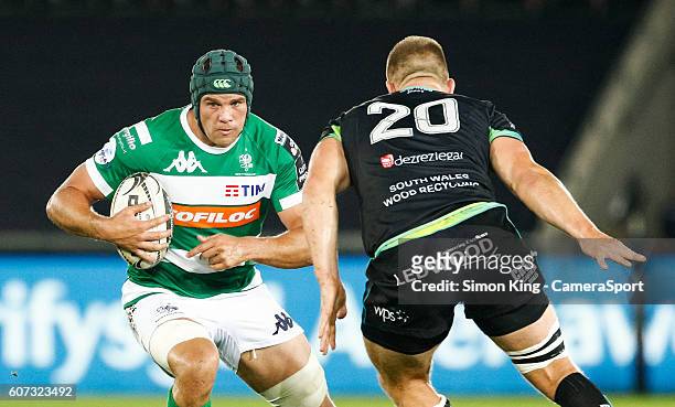 Filo Paulo of Benetton Treviso during the Guinness PRO12 Round 3 match between Ospreys and Benetton Rugby Treviso at Liberty Stadium on September 17,...