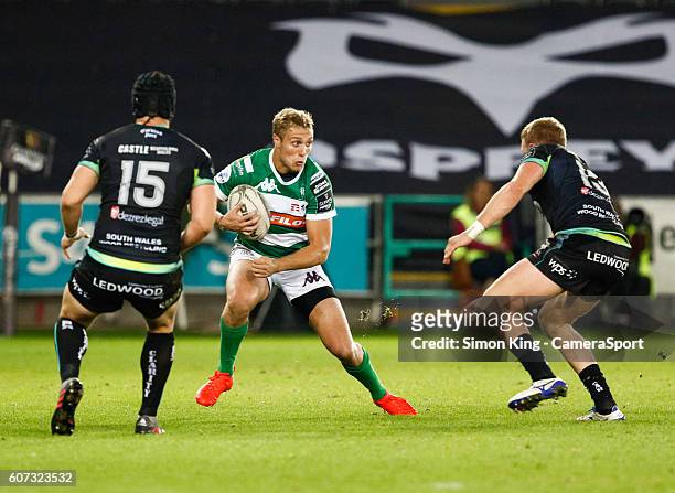 Andrea Buondonno of Benetton Treviso during the Guinness PRO12 Round 3 match between Ospreys and Benetton Rugby Treviso at Liberty Stadium on...