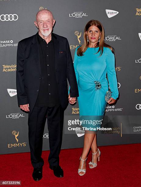 Jonathan Banks and Gennera Banks attend the Television Academy reception for Emmy Nominees at Pacific Design Center on September 16, 2016 in West...