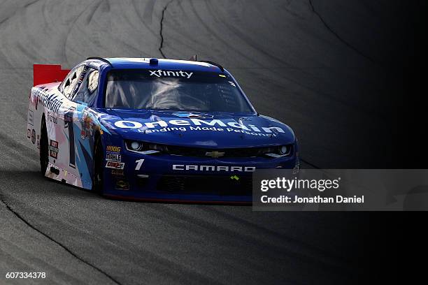 Elliott Sadler drives the OneMain Chevrolet during the NASCAR XFINITY Series Drive for Safety 300 at Chicagoland Speedway on September 17, 2016 in...