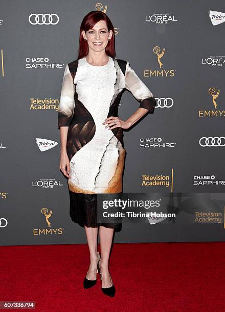 Carrie Preston attends the Television Academy reception for Emmy Nominees at Pacific Design Center on September 16, 2016 in West Hollywood,...