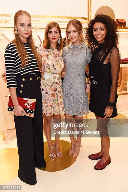 Petra Palumbo, Lana Palumbo, Emilia Jones and Isabella Calliva attend as RED Valentino celebrates the opening of their first London flagship store...