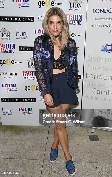 Olivia Cox attends the Zeynep Kartal show during London Fashion Week Spring/Summer collections 2017 on September 17, 2016 in London, United Kingdom.