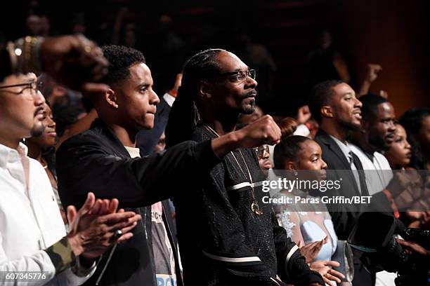 Snoop Dogg performs onstage during the 2016 BET Hip Hop Awards at Cobb Energy Performing Arts Center on September 17, 2016 in Atlanta, Georgia.