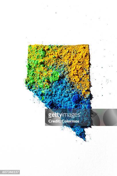 map of nevada, usa with colored powder - file nevada population map.png stock pictures, royalty-free photos & images
