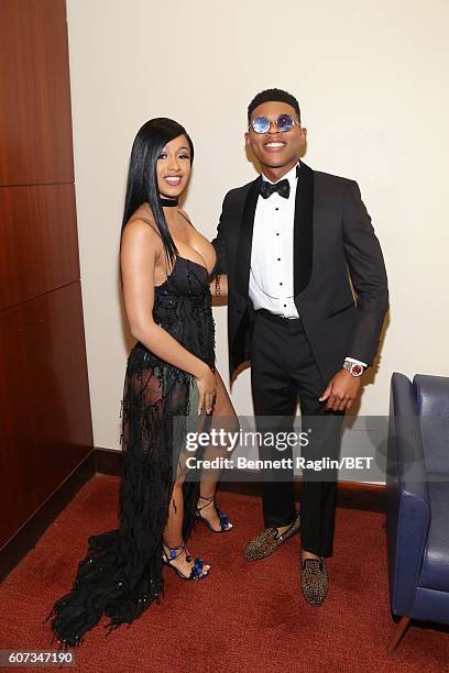 Bryshere Y. Gray and Cardi B performs onstage during the 2016 BET Hip Hop Awards at Cobb Energy Performing Arts Center on September 17, 2016 in...