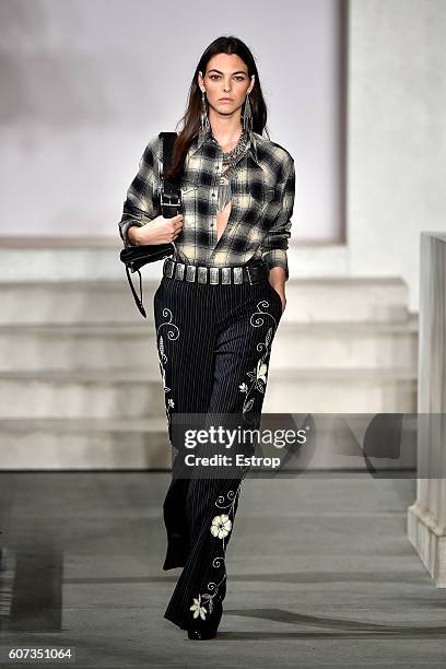 Models walks the runway at the Ralph Lauren show at Skylight Clarkson Sq on September 14, 2016 in New York City.