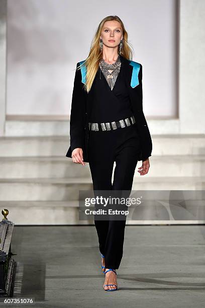 Models walks the runway at the Ralph Lauren show at Skylight Clarkson Sq on September 14, 2016 in New York City.