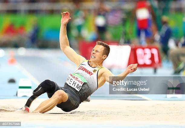 Ronald Hertog of the Netherlands competes at the Women's 400m - T12 Final during day 10 of the Rio 2016 Paralympic Games at the Olympic Stadium on...