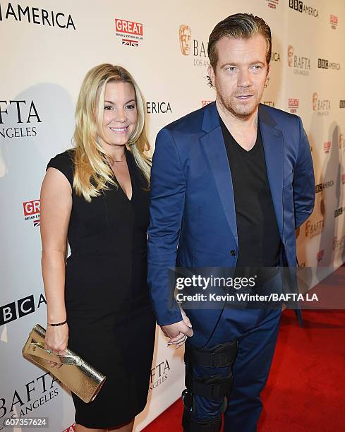Actor Max Beesley and Jennifer Beesley attend the BBC America BAFTA Los Angeles TV Tea Party 2016 at The London Hotel on September 17, 2016 in West...