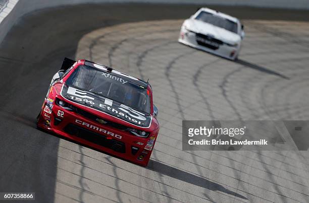 Brendan Gaughan, driver of the American Ethanol/Thorntons Chevrolet, races during the NASCAR XFINITY Series Drive for Safety 300 at Chicagoland...