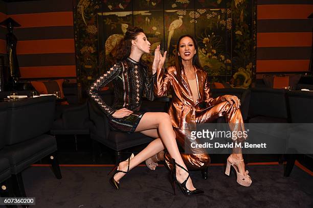 Anna Cleveland ,zandra rhodes and Pat Cleveland attend the launch of model Pat Cleveland's new book "Walking With The Muses" at Blakes Below on...