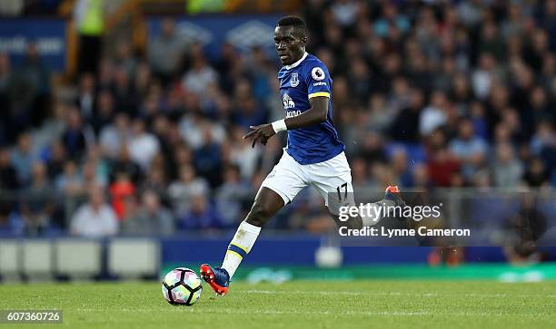 Idrissa Gueye of Everton during the Premier League match between Everton and Middlesbrough at Goodison Park on September 17, 2016 in Liverpool,...