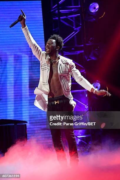 Desiigner performs onstage during the 2016 BET Hip Hop Awards at Cobb Energy Performing Arts Center on September 17, 2016 in Atlanta, Georgia.