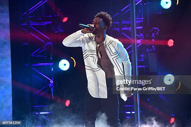 Desiigner performs onstage during the 2016 BET Hip Hop Awards at Cobb Energy Performing Arts Center on September 17, 2016 in Atlanta, Georgia.