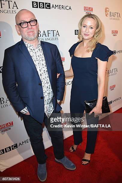 Writer Neil Cross and producer Elizabeth Kilgarriff attend the BBC America BAFTA Los Angeles TV Tea Party 2016 at The London Hotel on September 17,...
