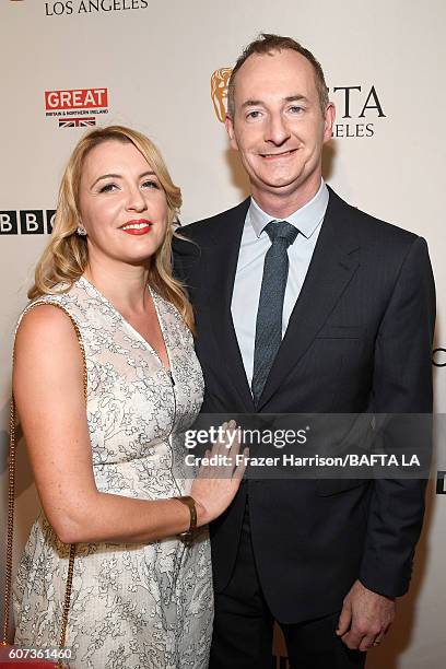 Los Angeles Chairman Kieran Breen and guest attend the BBC America BAFTA Los Angeles TV Tea Party 2016 at The London Hotel on September 17, 2016 in...