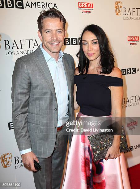 Actor Sean Maguire and Tanya Flynn arrive at BAFTA Los Angeles - BBC America TV Tea Party at The London Hotel on September 17, 2016 in West...