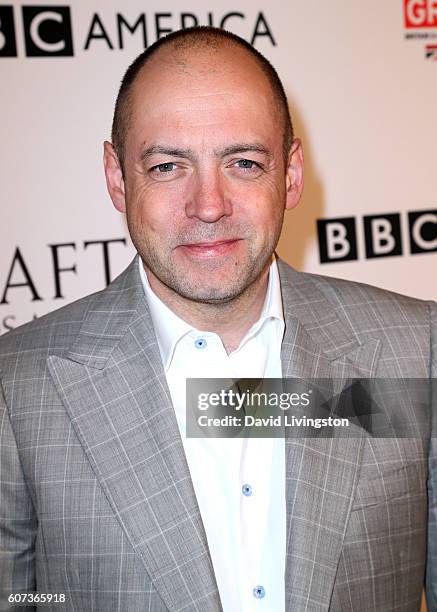 Producer Gareth Neame arrives at BAFTA Los Angeles - BBC America TV Tea Party at The London Hotel on September 17, 2016 in West Hollywood, California.