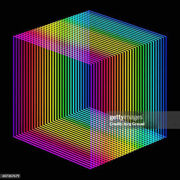 prismatic colours cube - lights stock illustrations