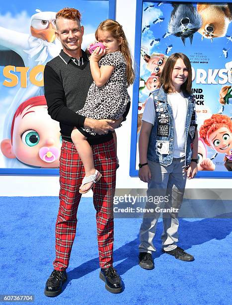 Drummer Adrian Young of No Doubt arrives at the Premiere Of Warner Bros. Pictures' "Storks" at Regency Village Theatre on September 17, 2016 in...