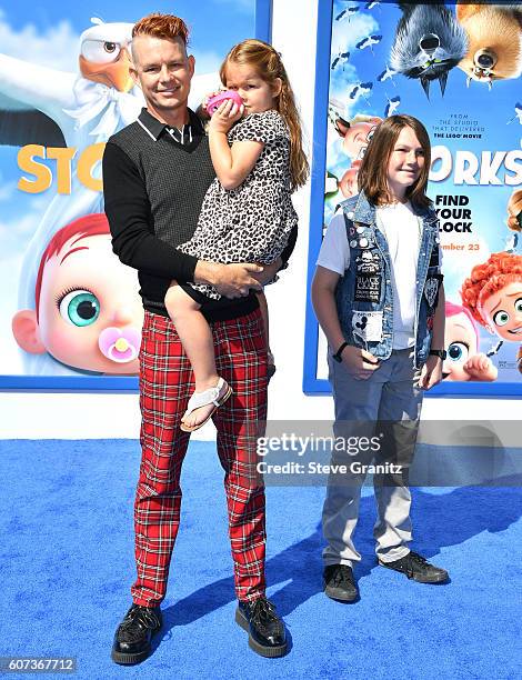 Drummer Adrian Young of No Doubt arrives at the Premiere Of Warner Bros. Pictures' "Storks" at Regency Village Theatre on September 17, 2016 in...