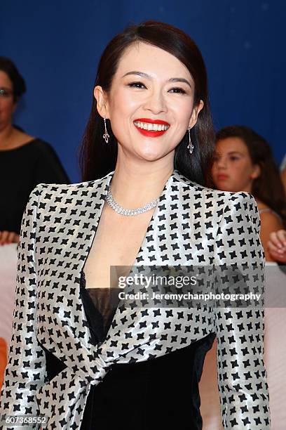 Actor Zhang Ziyi attends the "The Edge of Seventeen" premiere held at Roy Thomson Hall during the Toronto International Film Festival on September...