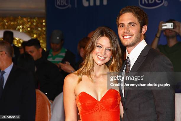 Actors Melissa Benoist and Blake Jenner attend the "The Edge of Seventeen" premiere held at Roy Thomson Hall during the Toronto International Film...