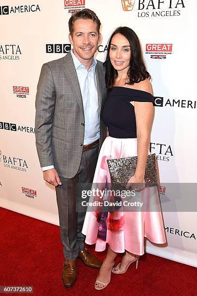 Sean Maguire and Tanya Flynn attend the BBC America & BAFTA Los Angeles TV Tea Party at Boxwood Restaurant at The London West Hollywood on September...