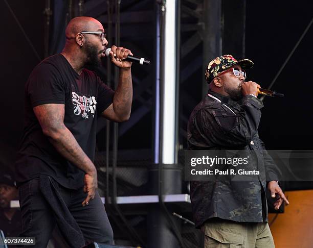 Sleepy Brown and Big Boi perform at Music Midtown 2016 at Piedmont Park on September 17, 2016 in Atlanta, Georgia.